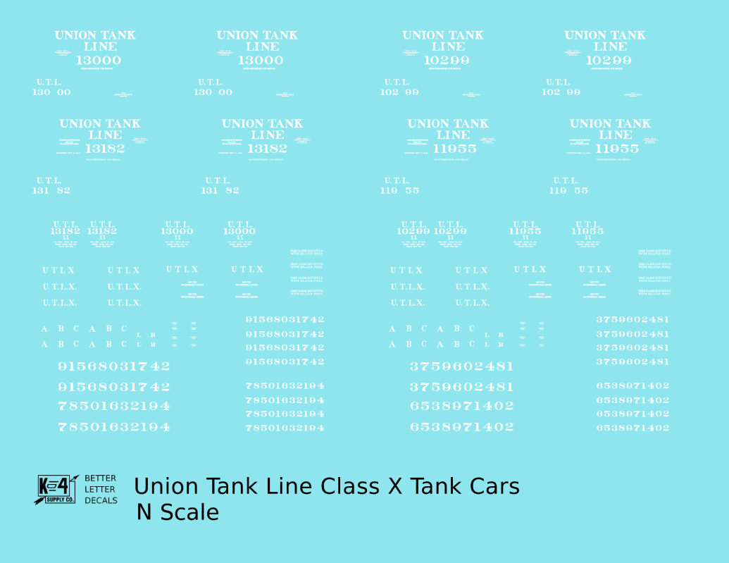 Union Tank Line Class X Tank Car White