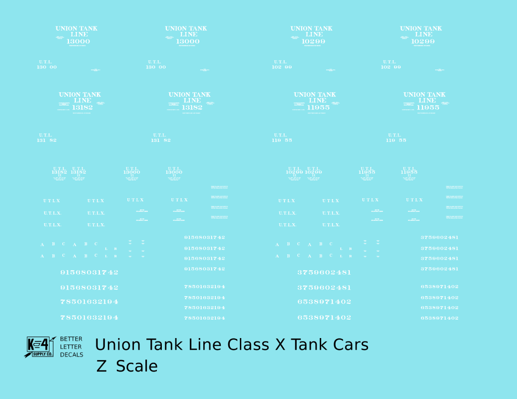 Union Tank Line Class X Tank Car White