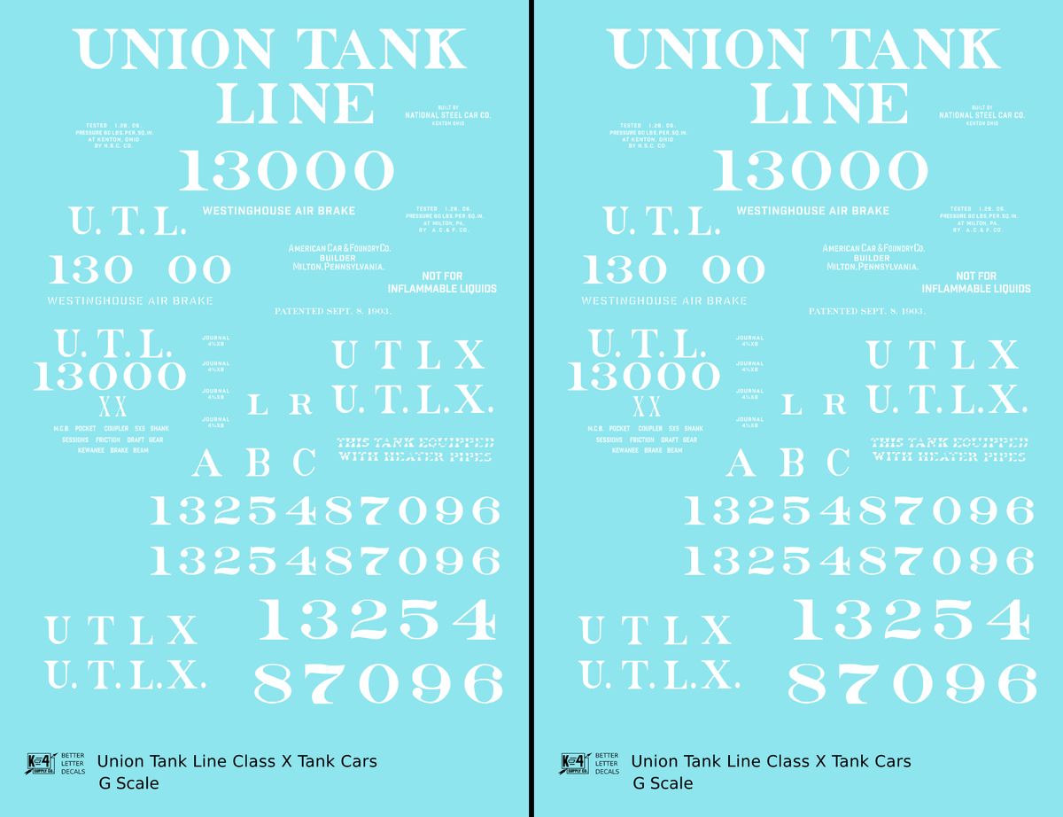 Union Tank Line Class X Tank Car White