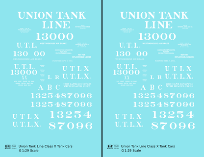 Union Tank Line Class X Tank Car White