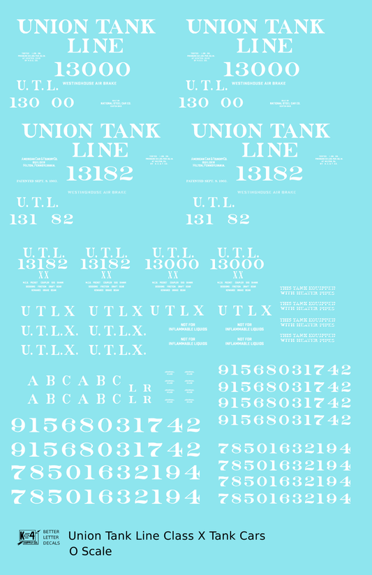Union Tank Line Class X Tank Car White