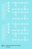 Virginian 55 Ton Twin Hopper White  - Decal - Choose Scale
