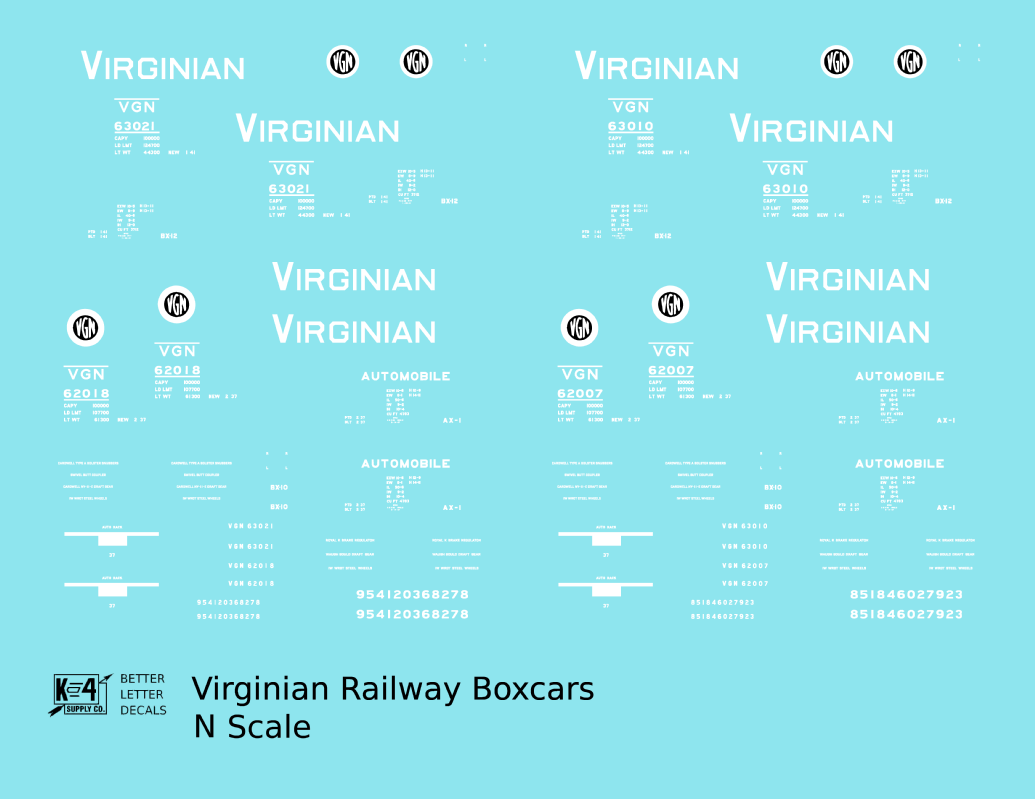 Virginian 40 / 50 Ft Boxcar White