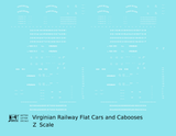 Virginian Flat Car and Caboose White  - Decal - Choose Scale