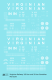 Virginian 55 and 105 Ton Gondolas White  - Decal - Choose Scale