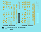 Virginian Steam Locomotive Dulux Gold  - Decal - Choose Scale