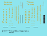 Virginian Steam Locomotive Dulux Gold  - Decal - Choose Scale