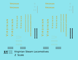 Virginian Steam Locomotive Dulux Gold  - Decal - Choose Scale