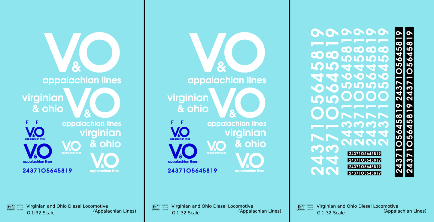 Virginian and Ohio Diesel Locomotive White and Blue Appalachian Lines