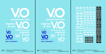 Virginian and Ohio Diesel Locomotive White and Blue Appalachian Lines