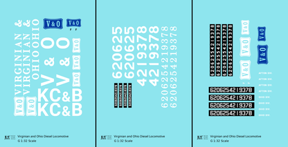 Virginian and Ohio Diesel Locomotive White and Blue Early Schemes
