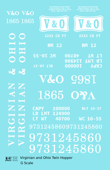 Virginian and Ohio Twin Hopper White V&O