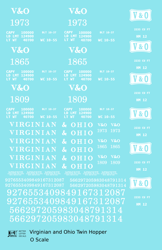 Virginian and Ohio Twin Hopper White V&O