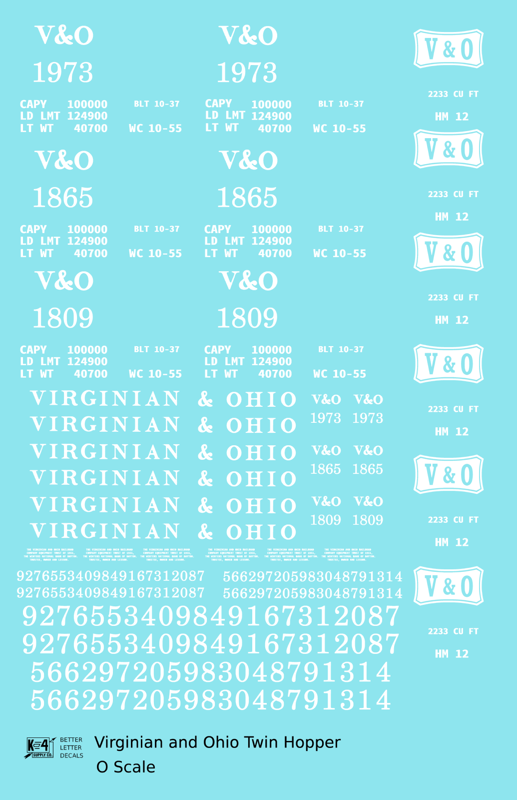 Virginian and Ohio Twin Hopper White V&O