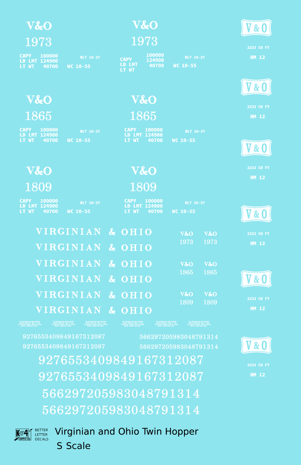 Virginian and Ohio Twin Hopper White V&O