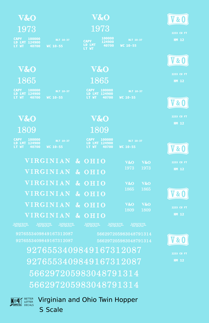 Virginian and Ohio Twin Hopper White V&O