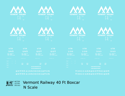 Vermont Railway 40 Ft Boxcar White