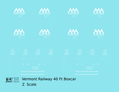 Vermont Railway 40 Ft Boxcar White