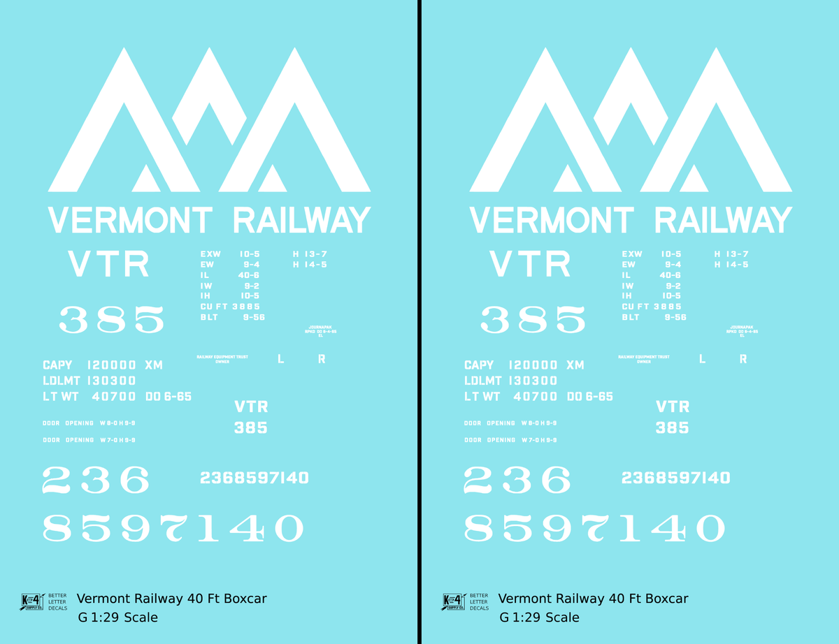 Vermont Railway 40 Ft Boxcar White
