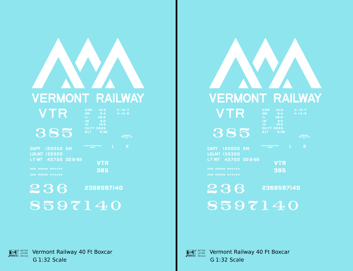 Vermont Railway 40 Ft Boxcar White