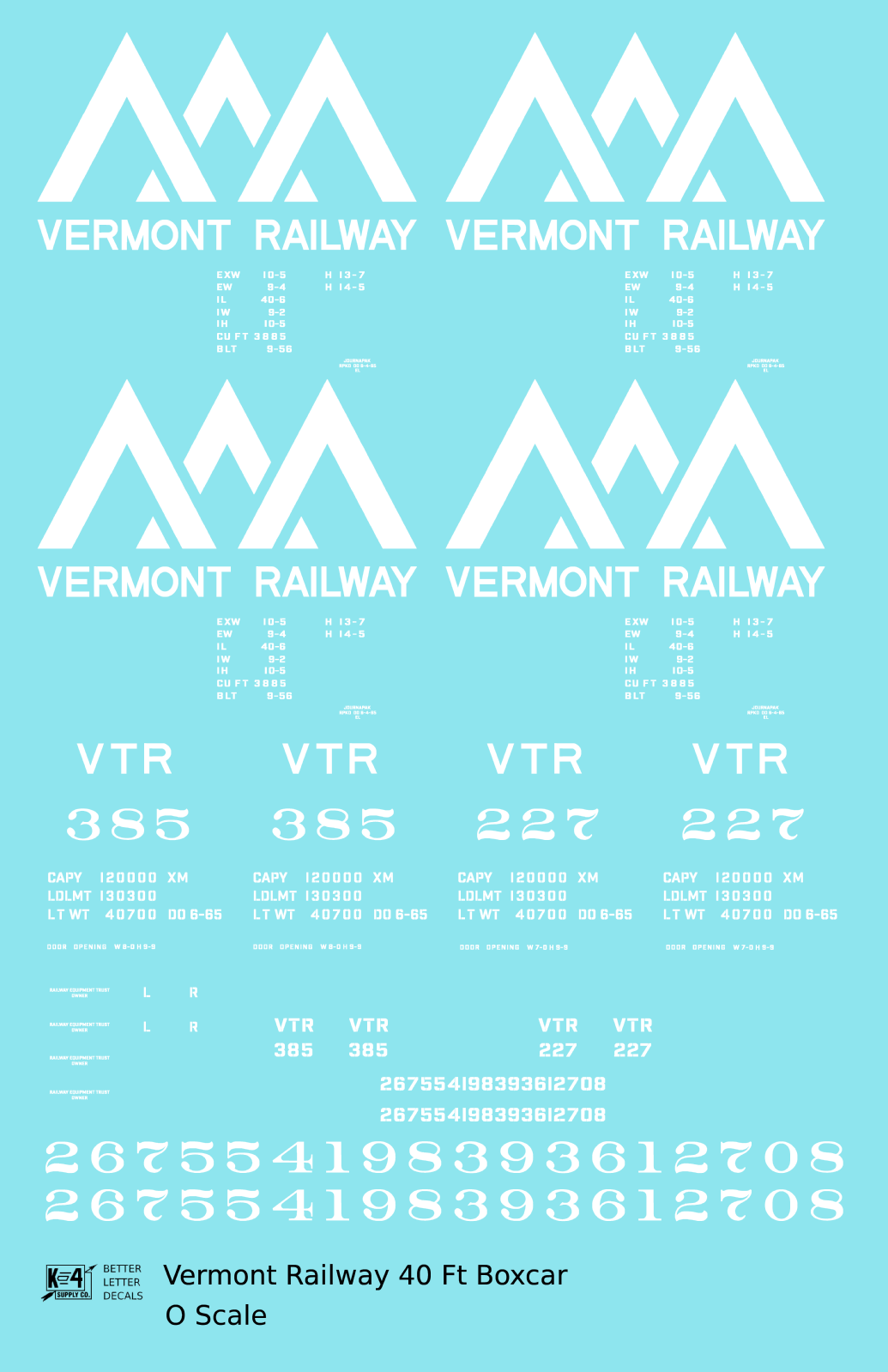 Vermont Railway 40 Ft Boxcar White