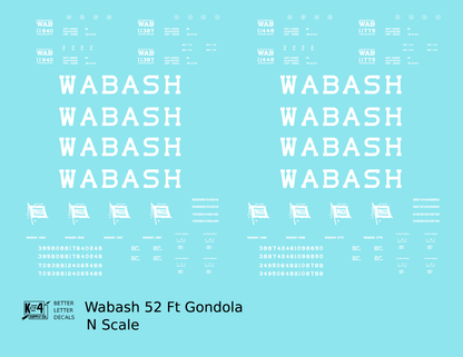 Wabash Railroad 52 Ft Gondola White
