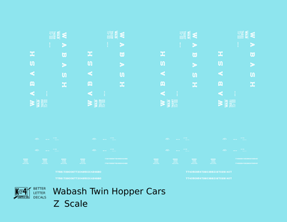 Wabash Railroad Ribbed Twin Hopper White