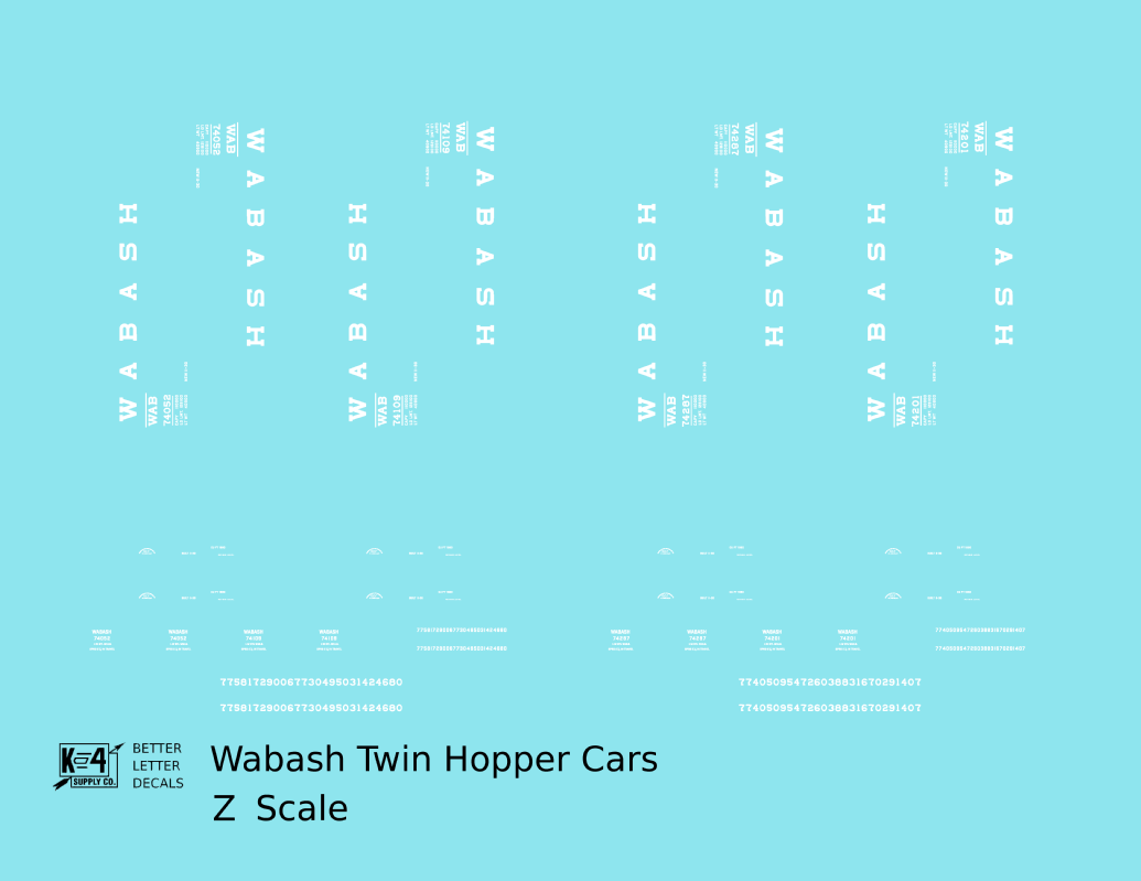 Wabash Railroad Ribbed Twin Hopper White