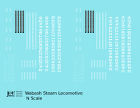 Wabash Railroad Steam Locomotive White  - Decal - Choose Scale