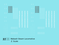 Wabash Railroad Steam Locomotive White  - Decal - Choose Scale