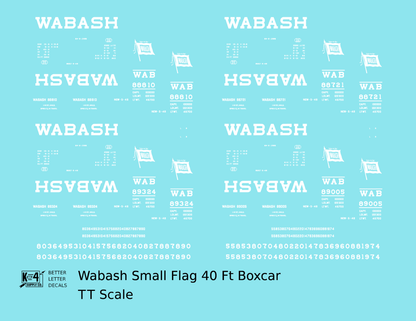Wabash Railroad 40 Ft Boxcar White Small Flag