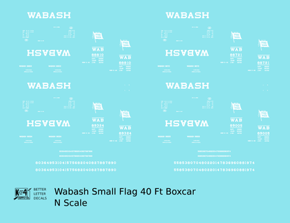 Wabash Railroad 40 Ft Boxcar White Small Flag