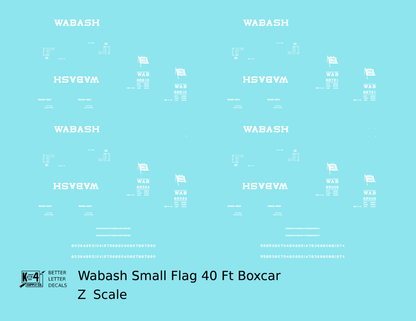 Wabash Railroad 40 Ft Boxcar White Small Flag