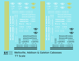 Wellsville, Addison and Galeton Caboose White, Black and Yellow