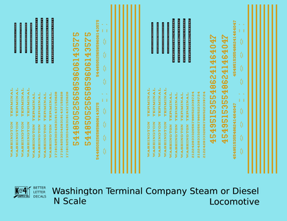Washington Terminal Co. Steam Or Diesel Locomotive Dulux Gold
