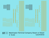 Washington Terminal Co. Steam Or Diesel Locomotive Dulux Gold  - Decal - Choose Scale
