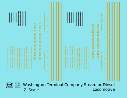 Washington Terminal Co. Steam Or Diesel Locomotive Dulux Gold