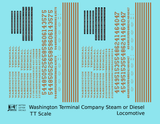 Washington Terminal Co. Steam Or Diesel Locomotive Bronze Gold  - Decal - Choose Scale