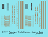 Washington Terminal Co. Steam Or Diesel Locomotive Bronze Gold  - Decal - Choose Scale