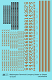 Washington Terminal Co. Steam Or Diesel Locomotive Bronze Gold  - Decal - Choose Scale