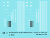 Washington Terminal Co. Diesel Locomotive White Blue Scheme - Decal - Choose Scale