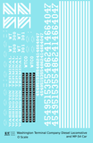 Washington Terminal Co. Diesel Locomotive White Blue Scheme - Decal - Choose Scale