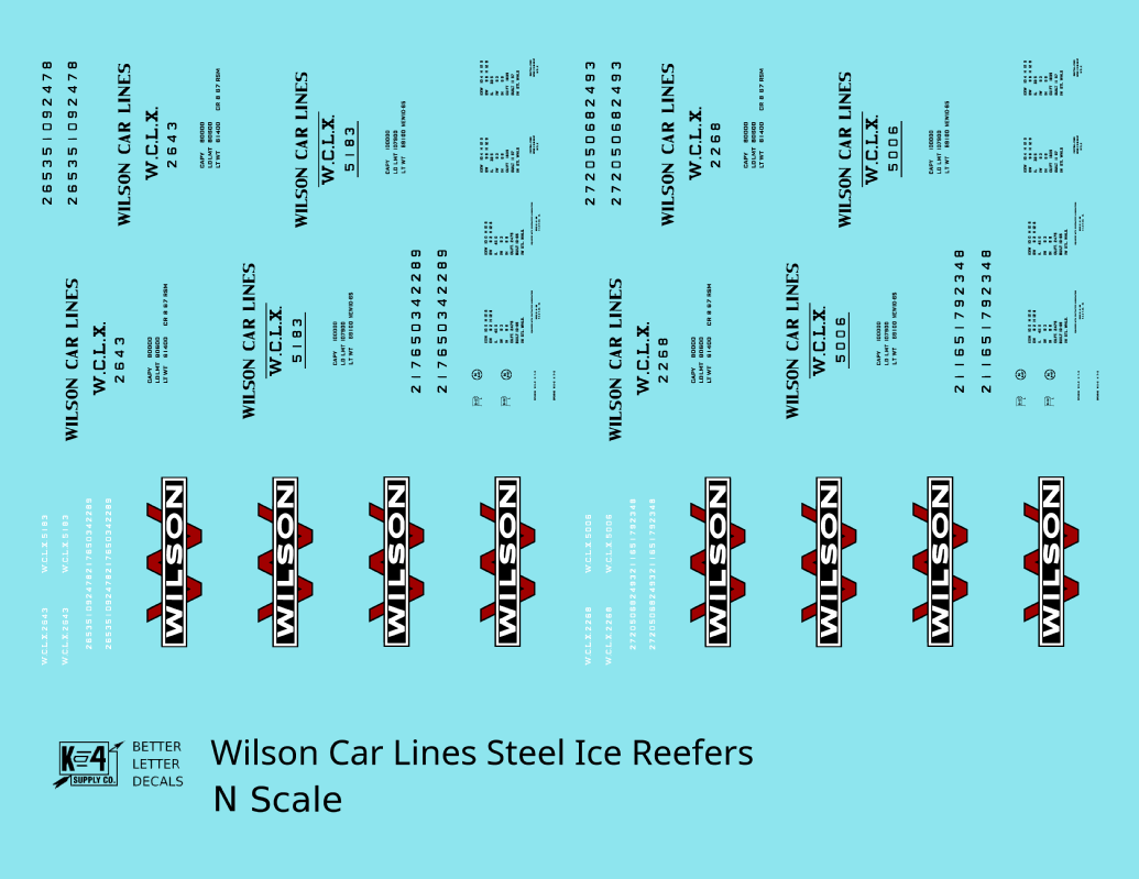 Wilson Car Lines Steel Ice Reefer Red White and Black