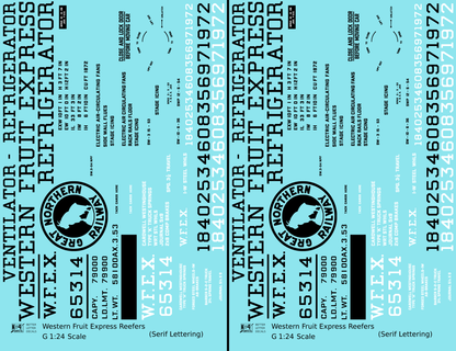 Great Northern Western Fruit Express WFEX Reefer Black Serif