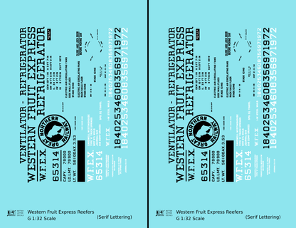 Great Northern Western Fruit Express WFEX Reefer Black Serif