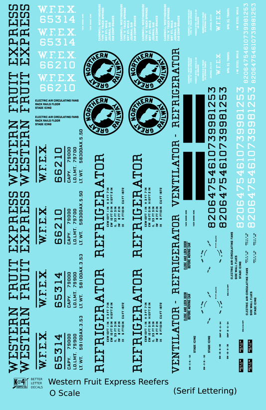 Great Northern Western Fruit Express WFEX Reefer Black Serif