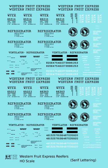 Great Northern Western Fruit Express WFEX Reefer Black Serif