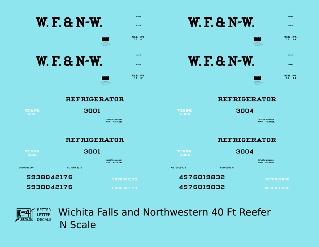 Wichita Falls & Northwestern 40 Ft Reefer Black