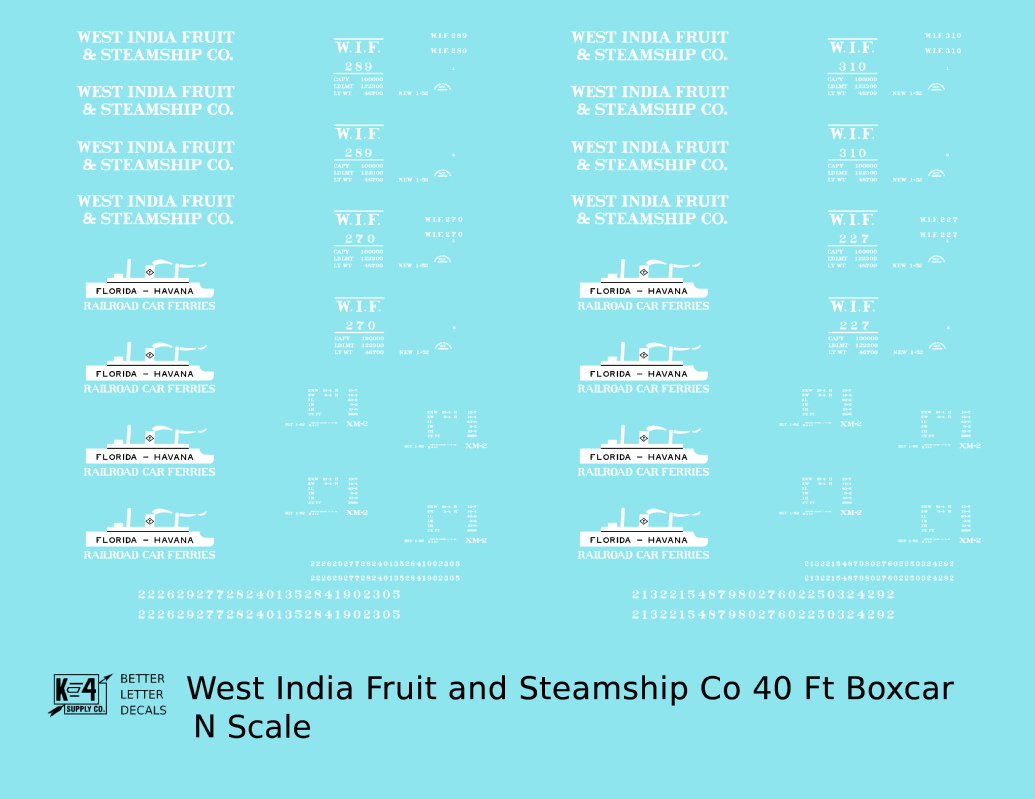 West India Fruit and Steamship 40 Ft Boxcar White