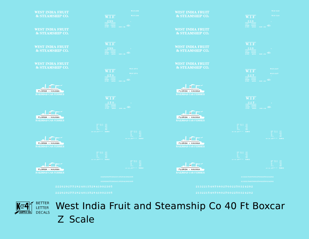 West India Fruit and Steamship 40 Ft Boxcar White